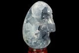 Crystal Filled Celestine (Celestite) Egg Geode - Madagascar #100056-2